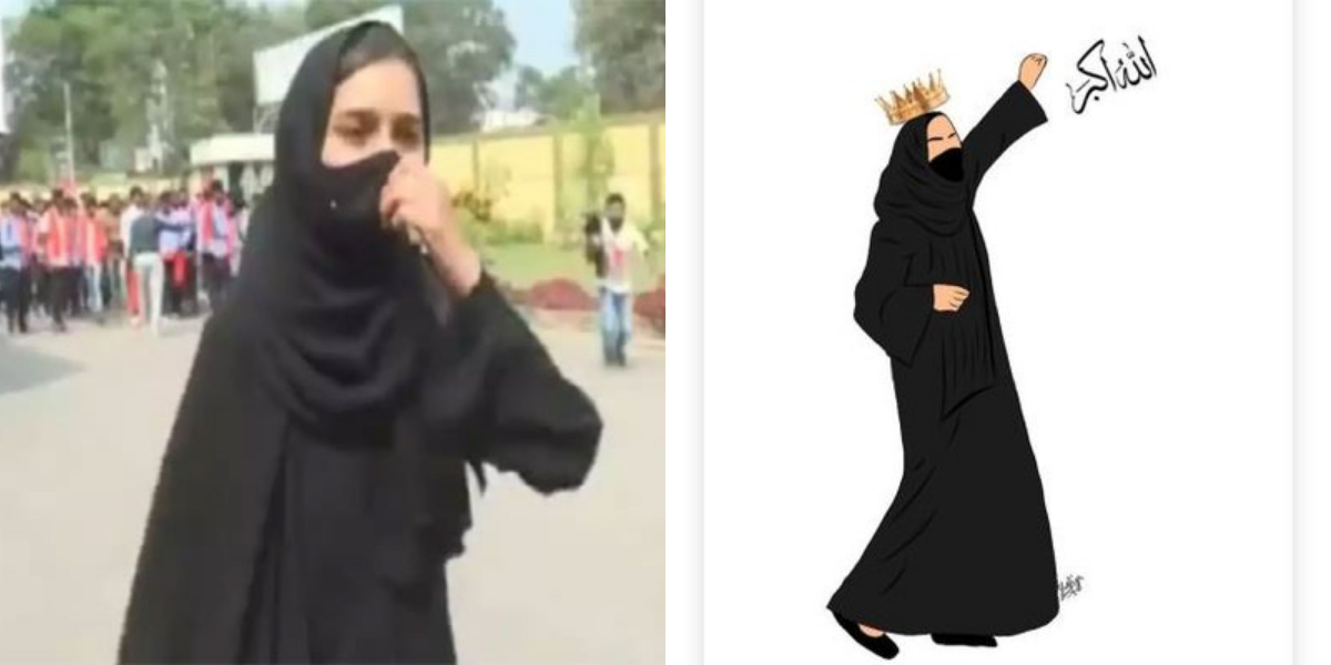 Burka-clad student in India