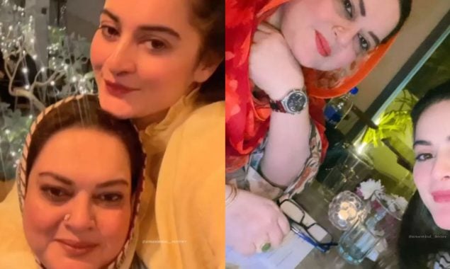 Aiman and Minal enjoy dining out with baby Amal and their mom