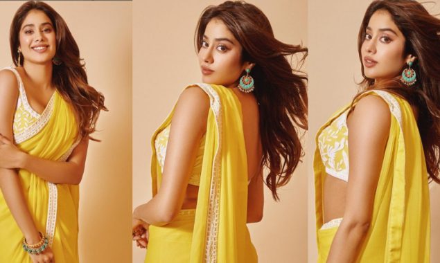 Janhvi Kapoor gives summer vibes in a yellow Saree!