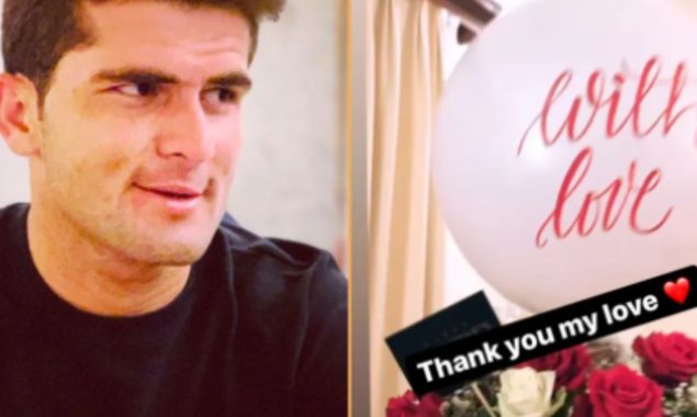 Who sent this Valentine’s Day gift to Shaheen Shah Afridi?