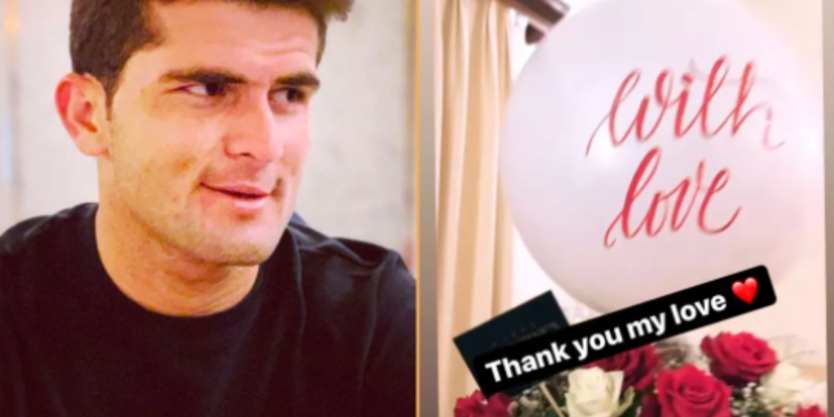Who sent this Valentine’s Day gift to Shaheen Shah Afridi?