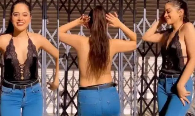 Watch Urfi Javed dances to viral Kacha Badam in a backless top