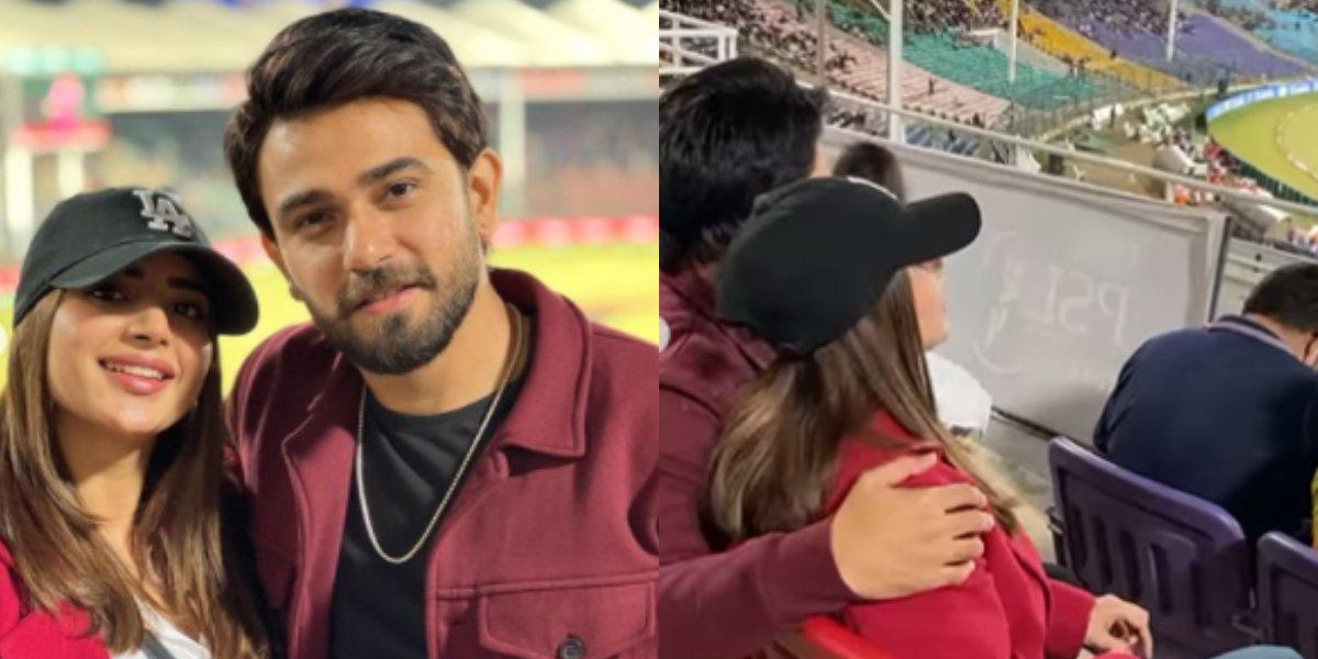 Newlyweds Saboor Aly and Ali Ansari enjoy PSL at National Stadium