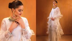 Aiman Khan pulls off a classy look in all-white ensemble
