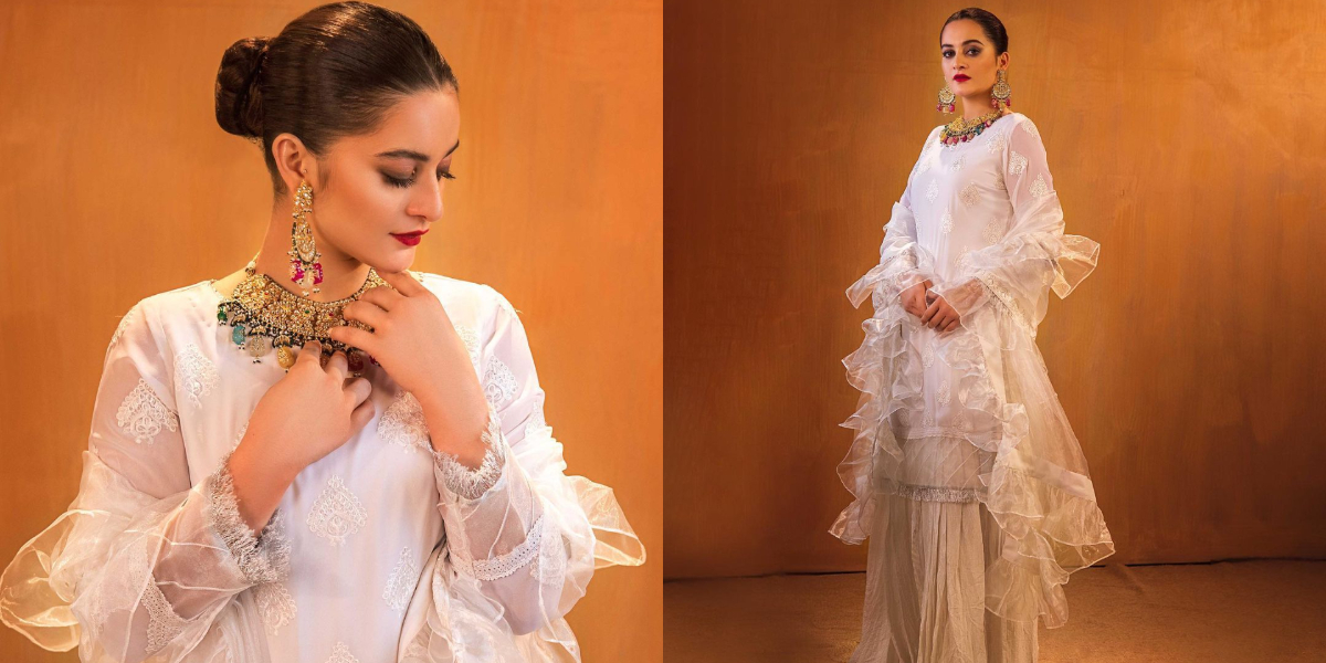 Aiman Khan pulls off a classy look in all-white ensemble