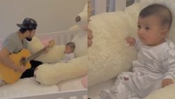 WATCH: Falak Shabbir serenades his baby girl and her expression is adorable