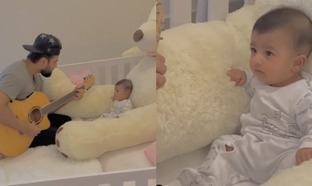 WATCH: Falak Shabbir serenades his baby girl and her expression is adorable
