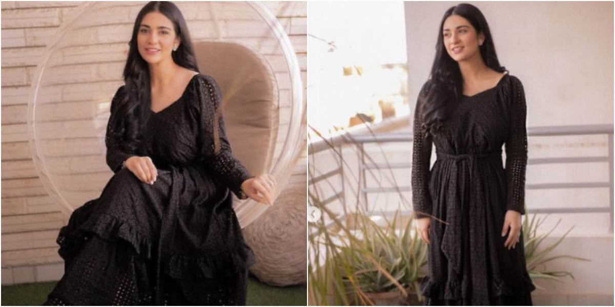 Sarah Khan turns into beauty in black, see photos