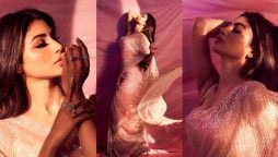 Mouni Roy in glittering saree