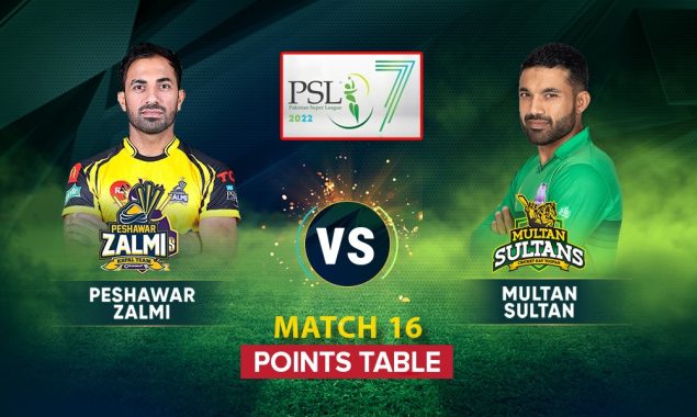 PSL Points table 2022 after Multan Sultans Vs Peshawar Zalmi – Match 16