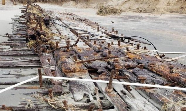 Watch: A shipwreck from the 1800s washes up on a beach