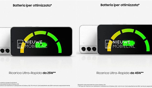 Samsung Galaxy S22 Plus and S22 Ultra to Feature 45W Charging; Galaxy S22 Limited to 25W