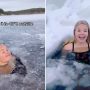 Finnish TikToker goes viral cutting holes in ice and swimming under frozen lakes
