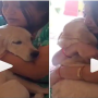 Woman consoles her ‘Betu’ pet dog and hugs him tightly