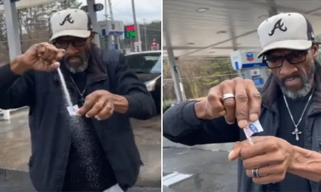 Netizens Stunned: A man performs a magic trick with a sugar sachet