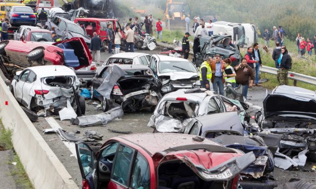 Multiple vehicle collision