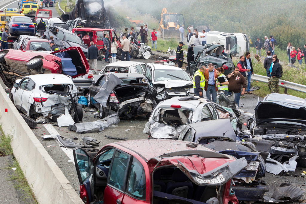 Multiple vehicle collision