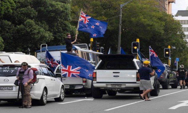New Zealand Covid protest convoy jams streets near parliament