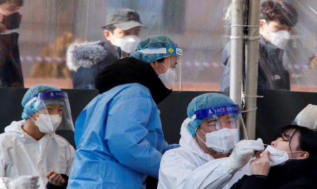 S.Korea reports record high of 57,177 daily COVID-19 cases
