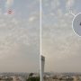 A mysterious ‘bulging triangular UFO’ was filmed over the city for two hours