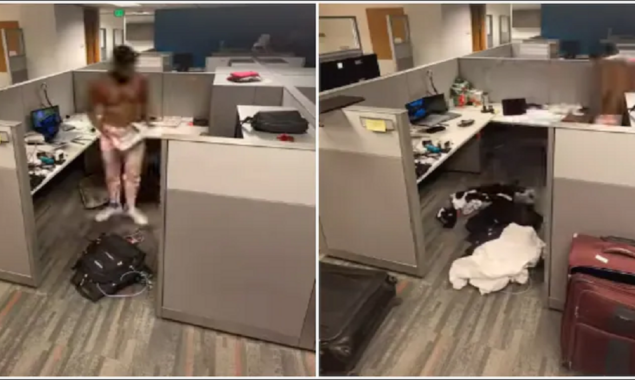 Watch video: US man lived in his workplace during work from home