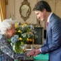 As she recovers from illness, the Queen greets Canadian Prime Minister Justin Trudeau in person for the first time