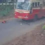 Watch Video: A young boy narrowly avoids death by avoiding a speeding bus