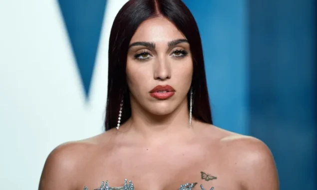 Lourdes Leon goes nearly undressed in shredded black dress
