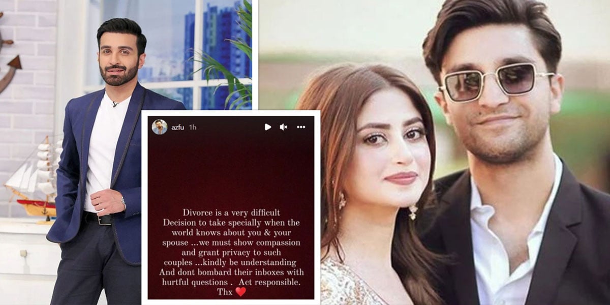 Azfar Rehman opens up about Sajal Ahad divorce through his Instagram Handle