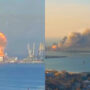 Russian ship destroyed in Ukrainian port