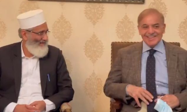 Shahbaz meets Sirajul Haq, urges JI to support no-confidence motion against PM