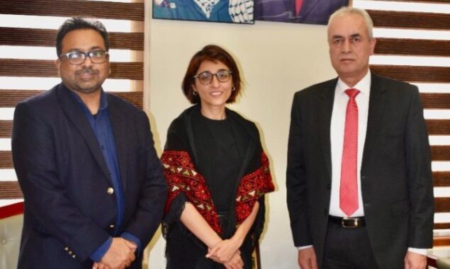 Palestinian ambassador meets AGAHI Awards founders, urges media collaboration