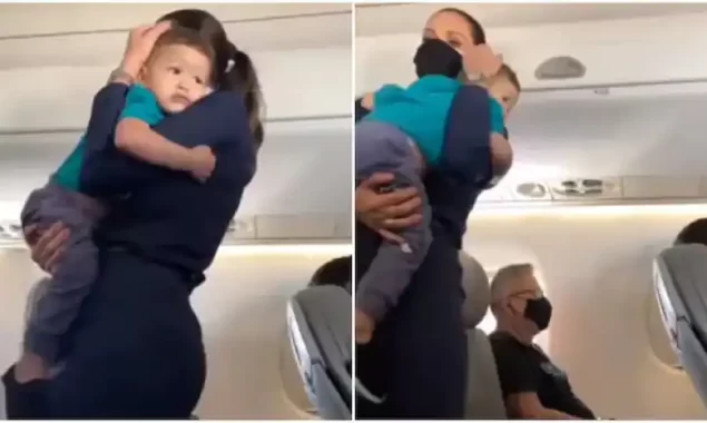 Watch Video: Air Hostess Soothes Crying Toddler Until He Falles Asleep