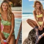 Gabriella Brooks flaunts her incredible figure in a revealing green bikini