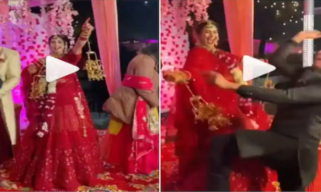 Watch Video: Happy bride lights up the wedding stage with her dance