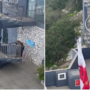 Monkeys attack on woman at a tourist spot and a guy saved her