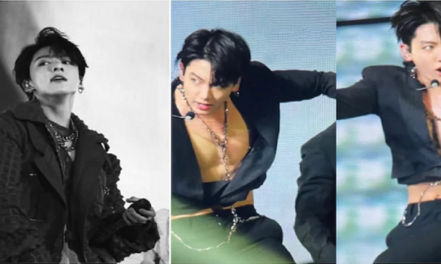 Jungkook of BTS explains why his jacket button popped on stage at a concert