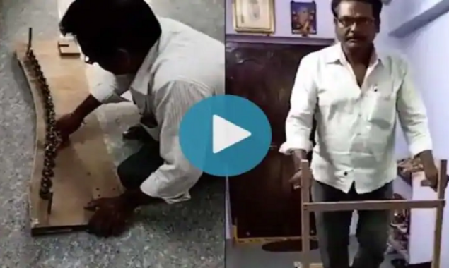 Watch: Telangana man constructs a wooden treadmill that runs without electricity