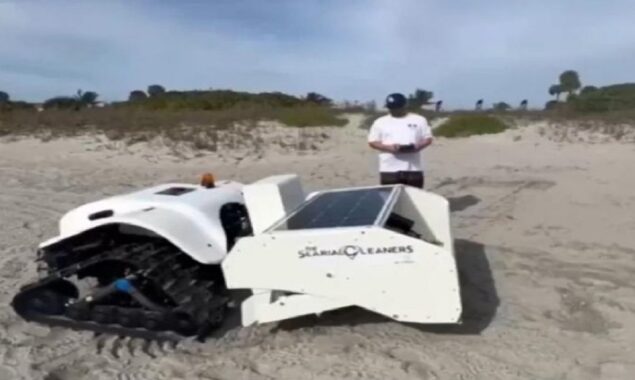 Watch: Non-profitable beaches are cleaned with litter-sifting robot in Florida