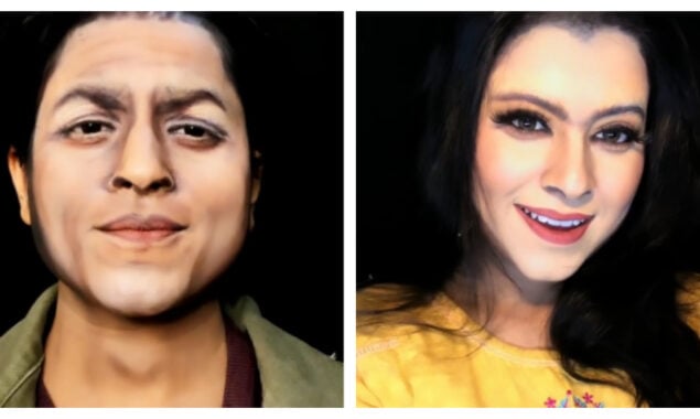 Amazing transformation of SRK and Kajol by Indian makeup artist