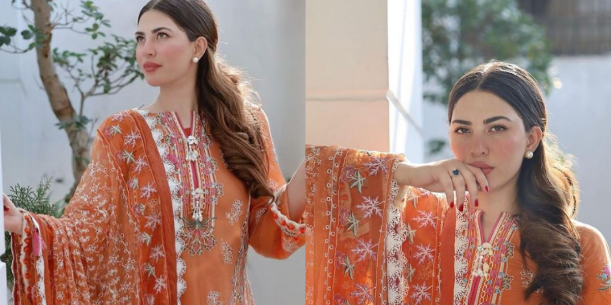 Naimal Khawar looks magnificent in orange-hued attire