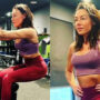‘I’m getting my vacation body back!’ Six weeks after breast reconstruction surgery, Michelle Heaton flaunts her toned shape in a gold swimsuit