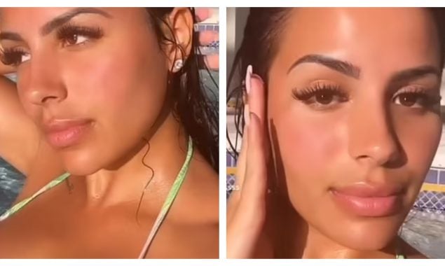 Chaney Jones Looks Gorgeous in a Brown Thong Bikini After Several Cozy Dates With Kanye West- Photos