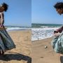 Hollywood actor Lupita Nyong’o celebrates her birthday at Karachi beach