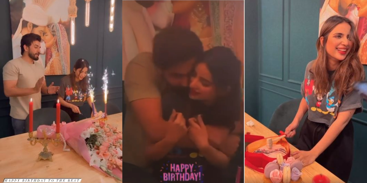WATCH: Ali Ansari gave a midnight birthday surprise to wife Saboor Aly