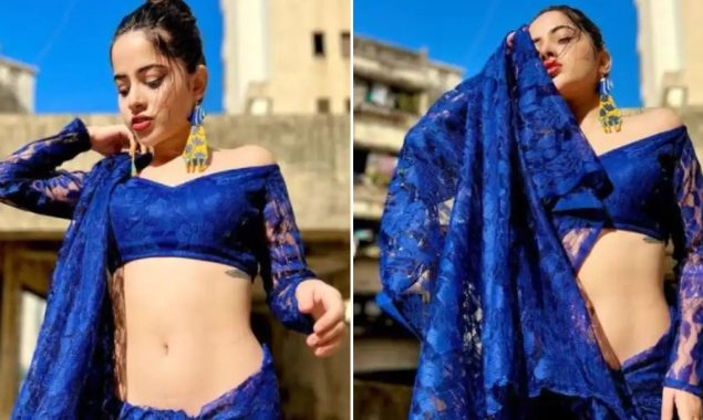 When Urfi Javed showed Midriff in Blue Saree, Fans went Crazy