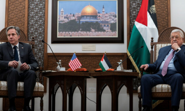 Palestinian president urges to end Israeli occupation in talks with Blinken