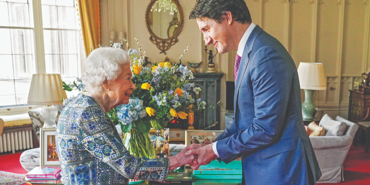Queen greets Trudeau