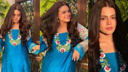 Zara Noor Abbas looks gorgeous in her blue outfit