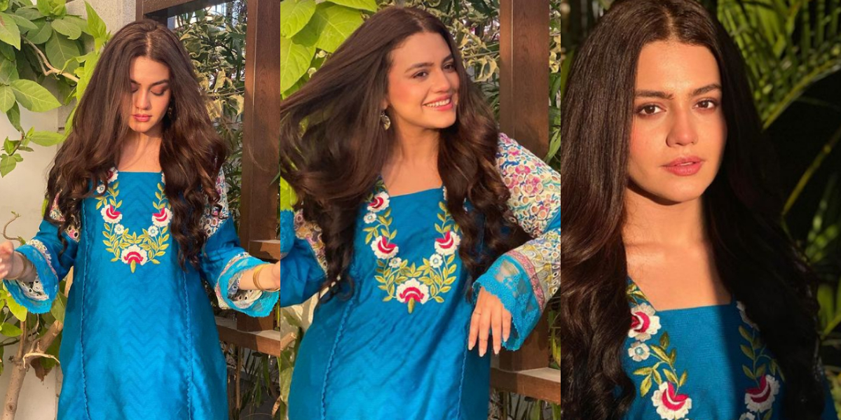 Zara Noor Abbas looks gorgeous in her blue outfit